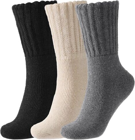 Socks for Women/Mens - 3 Pairs Winter Socks Cold Weather Thick Cozy Knit Warm Womens Sock in Saudi Arabia
