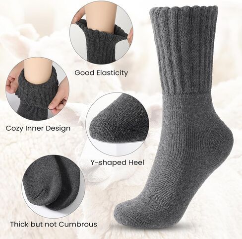 Socks for Women/Mens - 3 Pairs Winter Socks Cold Weather Thick Cozy Knit Warm Womens Sock in Saudi Arabia