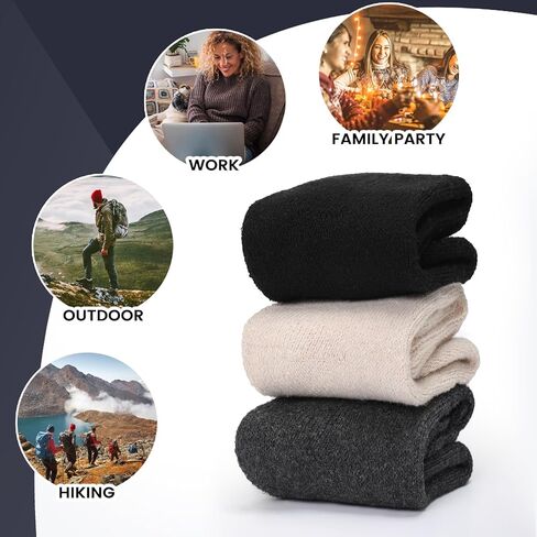 Socks for Women/Mens - 3 Pairs Winter Socks Cold Weather Thick Cozy Knit Warm Womens Sock in Saudi Arabia