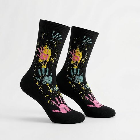 Crew Socks for Women,Funny and Crazy Cotton Calf Socks Breathable Casual with Cute Doodle Patterns Fun Novelty Gifts in Saudi Arabia
