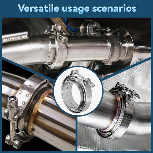 مشبك شفة على شكل حرف V مقاس 3 بوصات مع حواف للذكور والإناث، هيكل من الفولاذ المقاوم للصدأ 304. مشبك على شكل حرف V مقاس 3 بوصات مناسب لأنابيب العادم، والشواحن التوربينية، ومشعبات العادم السفلية، 4 قطع in Kuwait