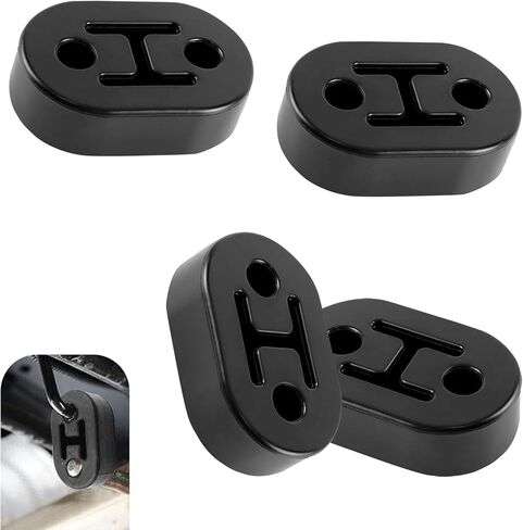 MLY 4 PCS Rubber Exhaust Hanger, Muffler Hangers with 2 Holes 0.47 Inch, Heavy Insulator Support Bushing Mount, Universal Tailpipe Damping Hanger for Muffler Exhaust System (Black) in Saudi Arabia