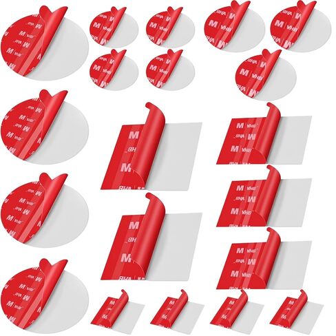 3M Double Sided Adhesive Pads,Car Mount Sticky Pad Replacement. 3M Sticky Dash Cam Mounting Tape.Heavy Duty Tape Sticker for Dashboard &Daily Use.Waterproof,Heat-resistant.Squares&Round,8 PCS in Kuwait