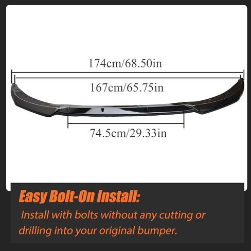 Front Bumper Lip Splitter Spoiler Fit for BMW 3 Series G20 G21 320i 325i 330i 320e 2019 2020 2021 2022 Non M Sport Gloss Black 3pcs in Kuwait