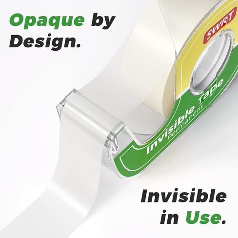 SWRT Invisible Tape with Dispensers, Matte Finish Clear Tape, 6 Rolls, 3/4 in x 800 Inches Each, Office Tape Rolls for Gift Wrapping, Home, School & Scrapbook Supplies in Saudi Arabia