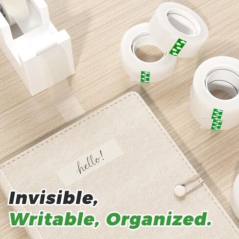 SWRT Invisible Tape with Dispensers, Matte Finish Clear Tape, 6 Rolls, 3/4 in x 800 Inches Each, Office Tape Rolls for Gift Wrapping, Home, School & Scrapbook Supplies in Saudi Arabia