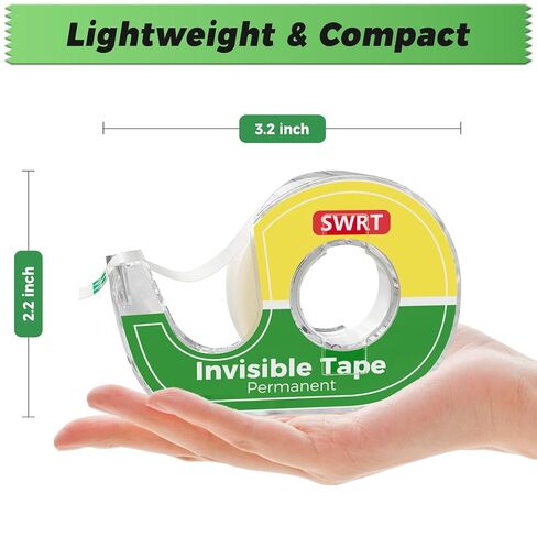 SWRT Invisible Tape with Dispensers, Matte Finish Clear Tape, 6 Rolls, 3/4 in x 800 Inches Each, Office Tape Rolls for Gift Wrapping, Home, School & Scrapbook Supplies in Saudi Arabia