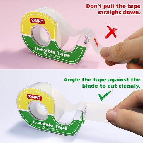 SWRT Invisible Tape with Dispensers, Matte Finish Clear Tape, 6 Rolls, 3/4 in x 800 Inches Each, Office Tape Rolls for Gift Wrapping, Home, School & Scrapbook Supplies in Saudi Arabia