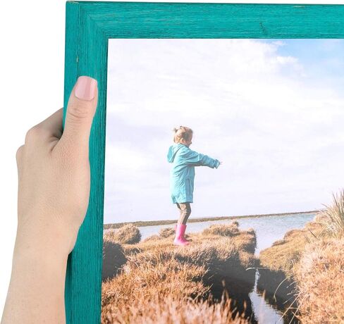 ArtToFrames 16x20 Inch Green Picture Frame, This 1 Inch Custom Wood Poster Frame is Aqua, Great for Your Art or Photos - Comes with 060 Plexi Glass in Saudi Arabia