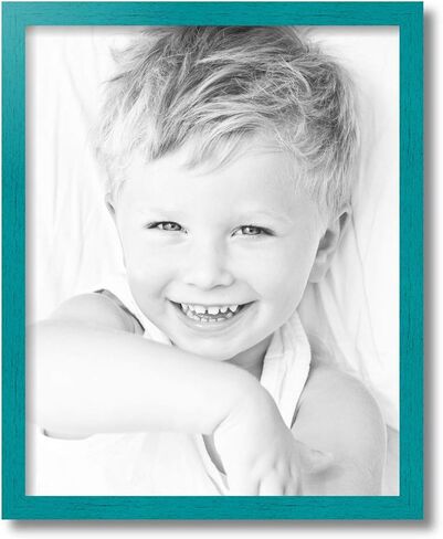 ArtToFrames 16x20 Inch Green Picture Frame, This 1 Inch Custom Wood Poster Frame is Aqua, Great for Your Art or Photos - Comes with 060 Plexi Glass in Saudi Arabia