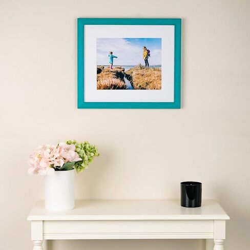 ArtToFrames 16x20 Inch Green Picture Frame, This 1 Inch Custom Wood Poster Frame is Aqua, Great for Your Art or Photos - Comes with 060 Plexi Glass in Saudi Arabia