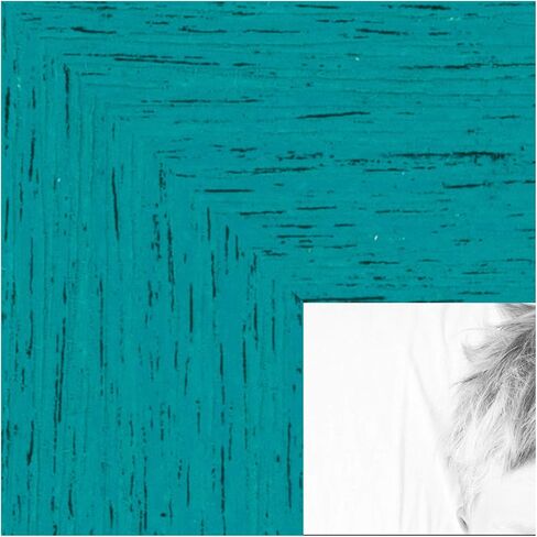 ArtToFrames 16x20 Inch Green Picture Frame, This 1 Inch Custom Wood Poster Frame is Aqua, Great for Your Art or Photos - Comes with 060 Plexi Glass in Saudi Arabia