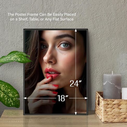 إطار ملصق Plexon مقاس 18 × 24 أسود، جدار أفقي أو عمودي، مجموعة من 10 إطارات ملصقات مقاس 18 × 24، صورة ألغاز معلقة، ملصق متين 24 × 18 إطار شبكي مصقول أمامي، طقم إطار معرض الحائط in Kuwait