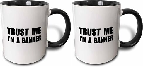 3dRose Trust Me I'm A Banker-Fun Humor-Funny Job Bank Work Gift Mug, 11 oz, Black in Kuwait