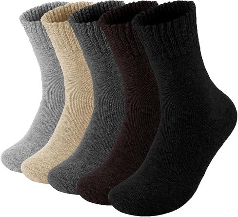 VoJoPi Wool Socks Mens Thick 5 Pairs Thermal Warm Winter Super Soft Cozy Boot Socks for Cold Weather, Size 7-12 in Saudi Arabia