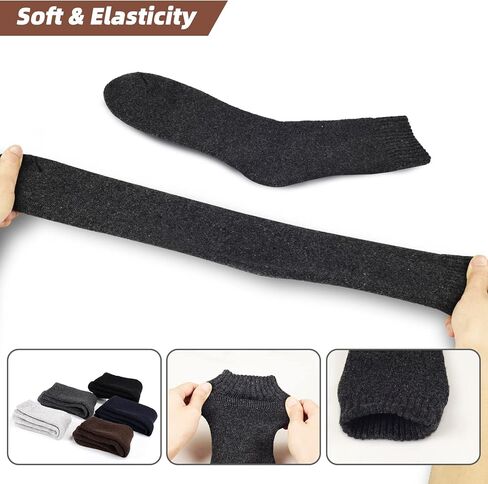 VoJoPi Wool Socks Mens Thick 5 Pairs Thermal Warm Winter Super Soft Cozy Boot Socks for Cold Weather, Size 7-12 in Saudi Arabia