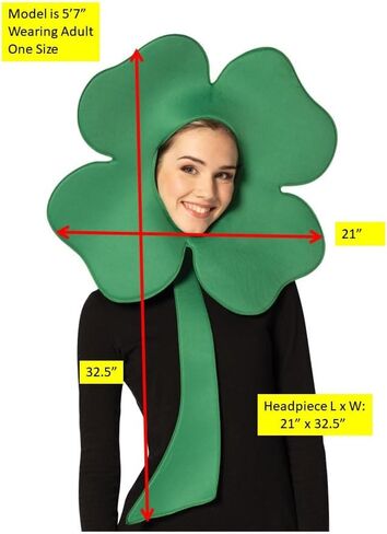 غطاء رأس زي Rasta Imposta Four Leaf Clover الأيرلندي الأخضر لعيد القديس باتريك، للنساء والرجال، مقاس واحد للبالغين in Saudi Arabia