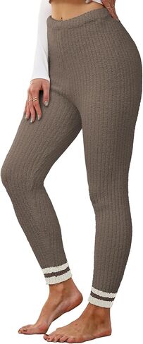 Famulily Womens Soft Ribbed Knit Fleece Leggings Winter Warm Thermal Tights Pants in Saudi Arabia