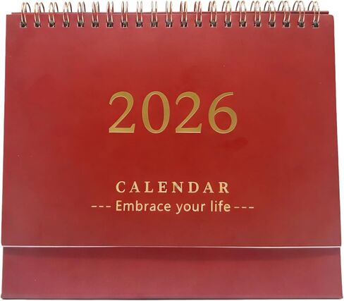 Desk Calendar 2026,Standing 2026 Desk Calendar,Flip Calender 14 Months Calendar(Nov 2025-Dec 2026) for Home School Office (Red) in Saudi Arabia