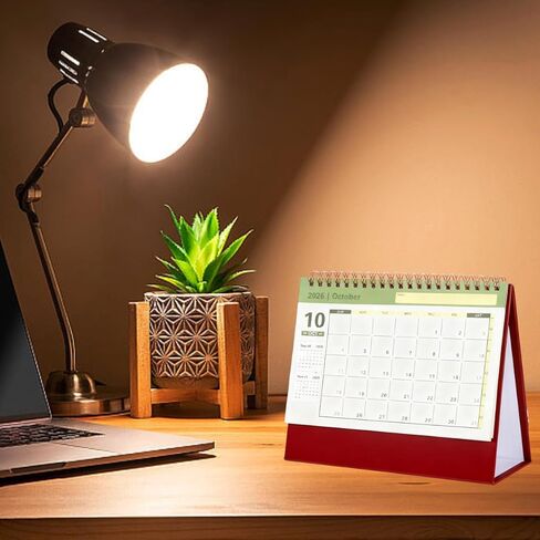 Desk Calendar 2026,Standing 2026 Desk Calendar,Flip Calender 14 Months Calendar(Nov 2025-Dec 2026) for Home School Office (Red) in Saudi Arabia