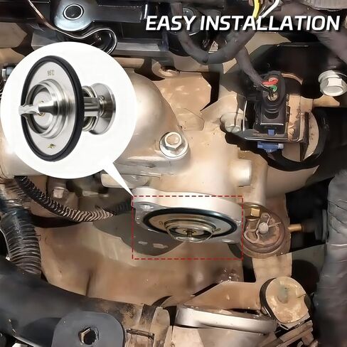 Engine Thermostat Replaces 52028898AE 52028898AI Compatible with Ram Dodge Magnum JP Grand Cherokee Commander Chrysler 300 2003-2018 For 5.7L 6.1L 6.2L 6.4L Cooling System Thermostat in Kuwait