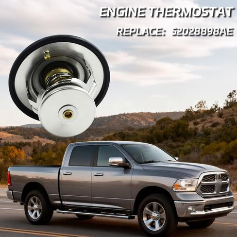 Engine Thermostat Replaces 52028898AE 52028898AI Compatible with Ram Dodge Magnum JP Grand Cherokee Commander Chrysler 300 2003-2018 For 5.7L 6.1L 6.2L 6.4L Cooling System Thermostat in Kuwait