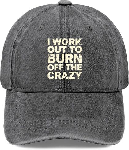I Work-Out to-Burn Off The Crazier Hat for Mens Fashion Washed Distressed in Saudi Arabia