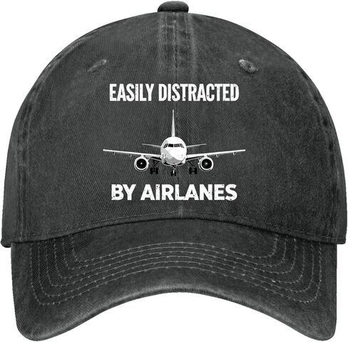 Easily-Distracted by Airplanes Lover Hats for Womens Aesthetic Washed in Saudi Arabia