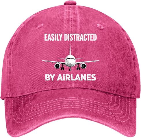 Easily-Distracted by Airplanes Lover Hats for Womens Aesthetic Washed in Saudi Arabia