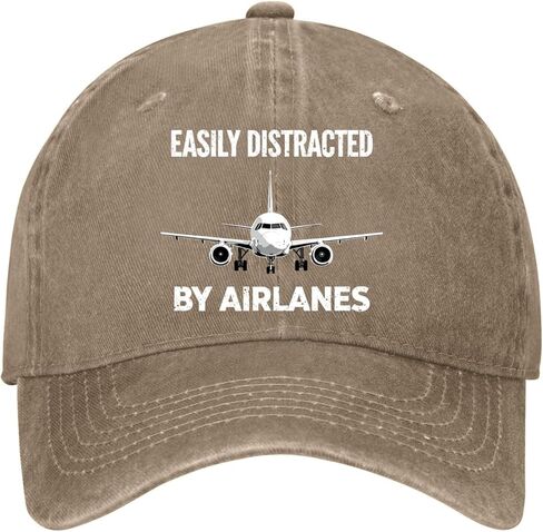 Easily-Distracted by Airplanes Lover Hats for Womens Aesthetic Washed in Saudi Arabia