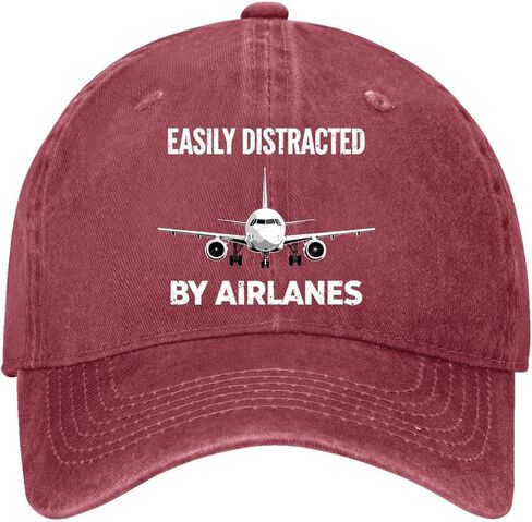Easily-Distracted by Airplanes Lover Hats for Womens Aesthetic Washed in Saudi Arabia
