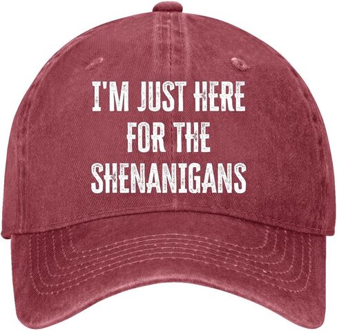 أنا هنا فقط من أجل قبعة The-Shenanigans للنساء المغسولة المضحكة in Kuwait