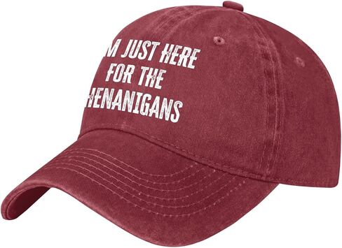 أنا هنا فقط من أجل قبعة The-Shenanigans للنساء المغسولة المضحكة in Kuwait