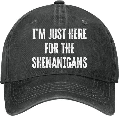 أنا هنا فقط من أجل قبعة The-Shenanigans للنساء المغسولة المضحكة in Kuwait