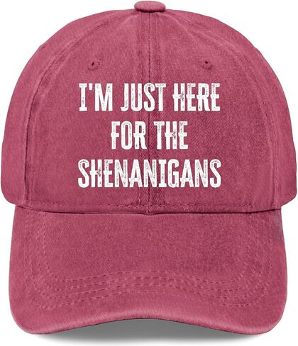 أنا هنا فقط من أجل قبعة The-Shenanigans للنساء المغسولة المضحكة in Kuwait
