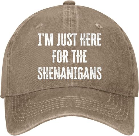 أنا هنا فقط من أجل قبعة The-Shenanigans للنساء المغسولة المضحكة in Kuwait