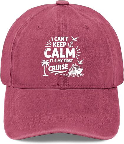 I Can't Keep Calms It's My First Cruise Hats for Womens Aesthetic Washed in Saudi Arabia