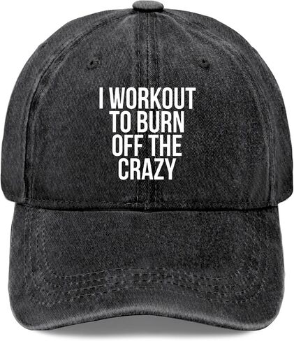 I Work-Out to-Burn Off The Crazier Hat for Women Low Profile Washed Distressed in Saudi Arabia