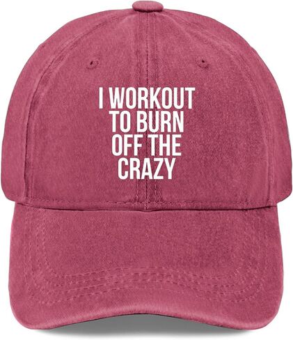 I Work-Out to-Burn Off The Crazier Hat for Women Low Profile Washed Distressed in Saudi Arabia