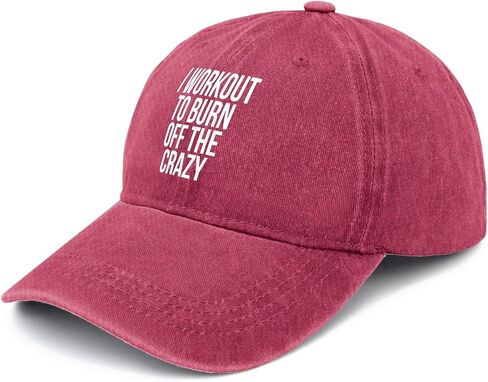 I Work-Out to-Burn Off The Crazier Hat for Women Low Profile Washed Distressed in Saudi Arabia