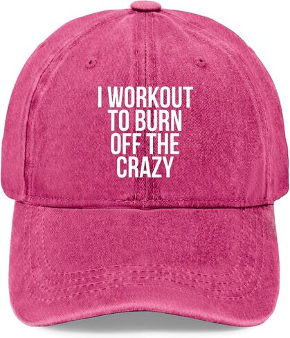 I Work-Out to-Burn Off The Crazier Hat for Women Low Profile Washed Distressed in Saudi Arabia