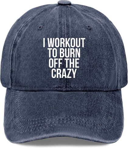 I Work-Out to-Burn Off The Crazier Hat for Women Low Profile Washed Distressed in Saudi Arabia