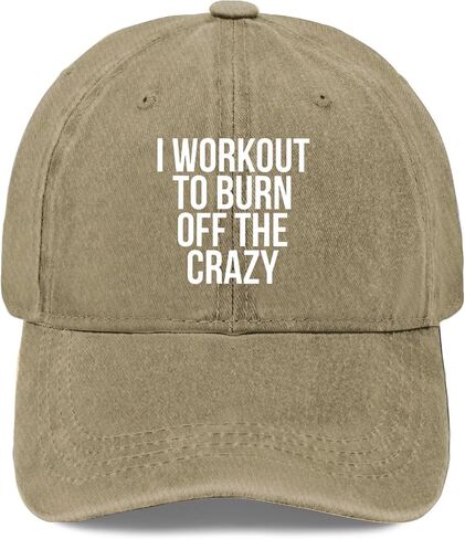 I Work-Out to-Burn Off The Crazier Hat for Women Low Profile Washed Distressed in Saudi Arabia