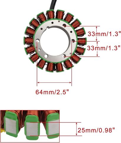 WOOSTAR 18 لفائف 3 سلك مغناطيسي الجزء الثابت لاستبدال VT1100 C2 C3 الظل دراجة نارية OEM 31120-MAH-005 in Saudi Arabia