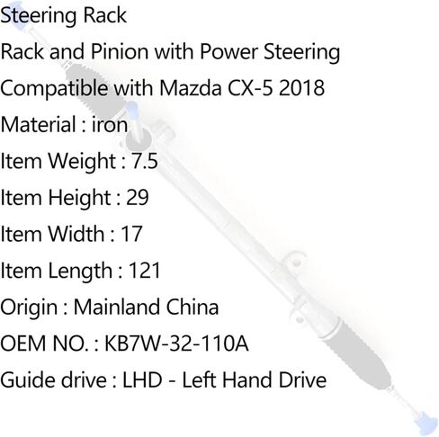 Generic حامل وترس التوجيه الهيدروليكي، متوافق مع محرك اليد اليسرى Mazda CX-5 2018 KB7W-32-110A in Saudi Arabia