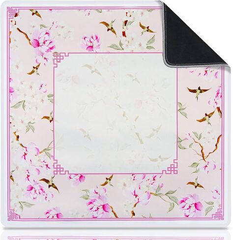 سجادة جونغ مطبوعة من البورسلين باللونين الأزرق والأبيض مع حقيبة حمل سوداء، مضادة للانزلاق، تقلل الضوضاء، 31.5 × 31.5 بوصة، سجادة طاولة ماجونغ من أجل ماه جونغ، والبوكر، وألعاب الطاولة، والدومينو، والبطاقات in Kuwait