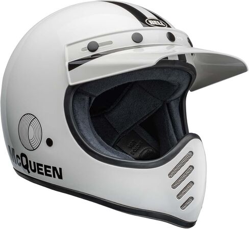 خوذة دراجة نارية Bell Moto-3 للبالغين من الجنسين - Steve McQueen Any Gift Sunday Gloss أبيض/أسود/X-Large in Saudi Arabia