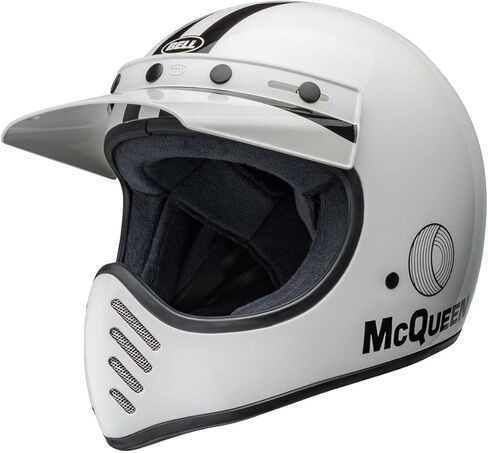 خوذة دراجة نارية Bell Moto-3 للبالغين من الجنسين - Steve McQueen Any Gift Sunday Gloss أبيض/أسود/X-Large in Saudi Arabia