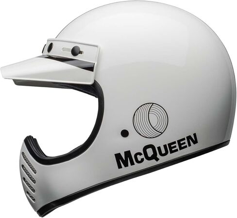 خوذة دراجة نارية Bell Moto-3 للبالغين من الجنسين - Steve McQueen Any Gift Sunday Gloss أبيض/أسود/X-Large in Saudi Arabia