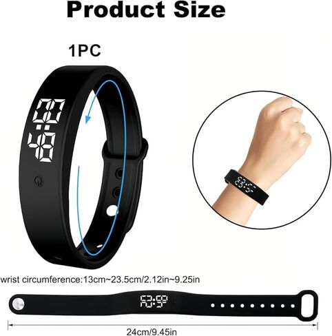 Vibrating Alarm Wristband Deaf People Watch Band Fit Sleeps Rise Silent Shock Clock Bracelet Bands for Heavy Sleepers Wearable Wrist Band That Won't Wake Partner Vibration Bed Shaker in Kuwait